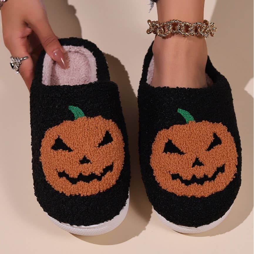 Halloween Jack O' Lantern Slippers