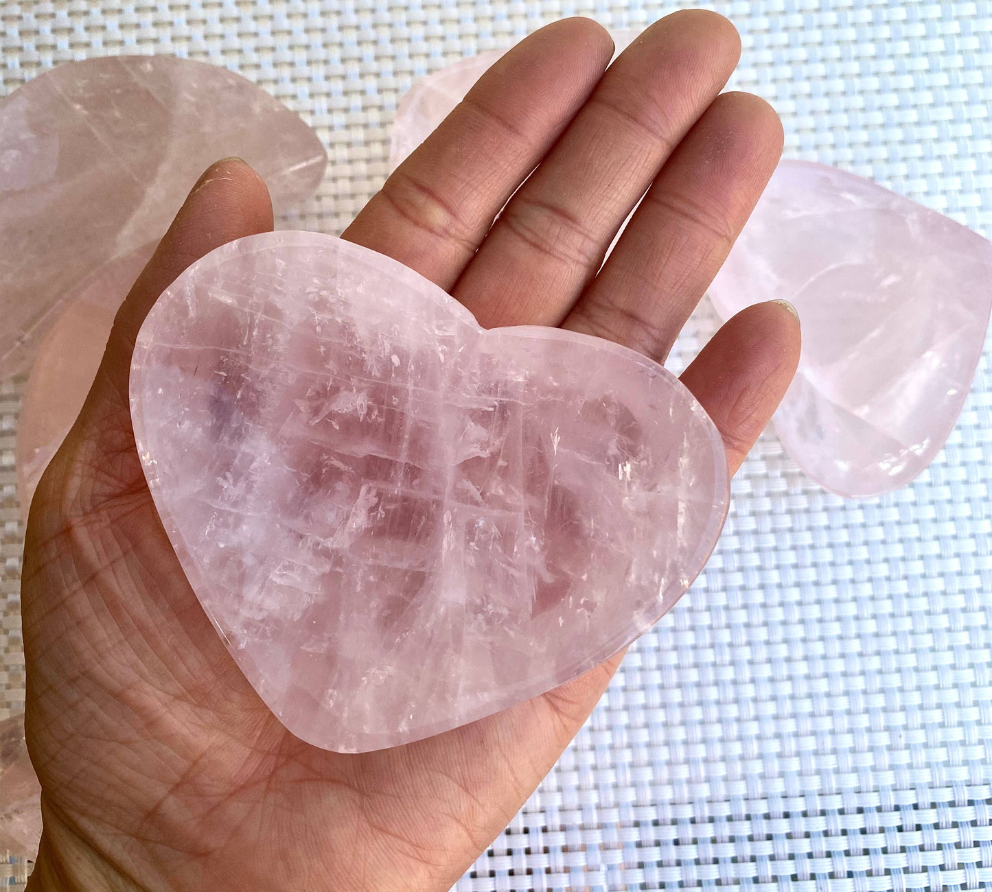Rose Quartz Heart or Moon Bowl