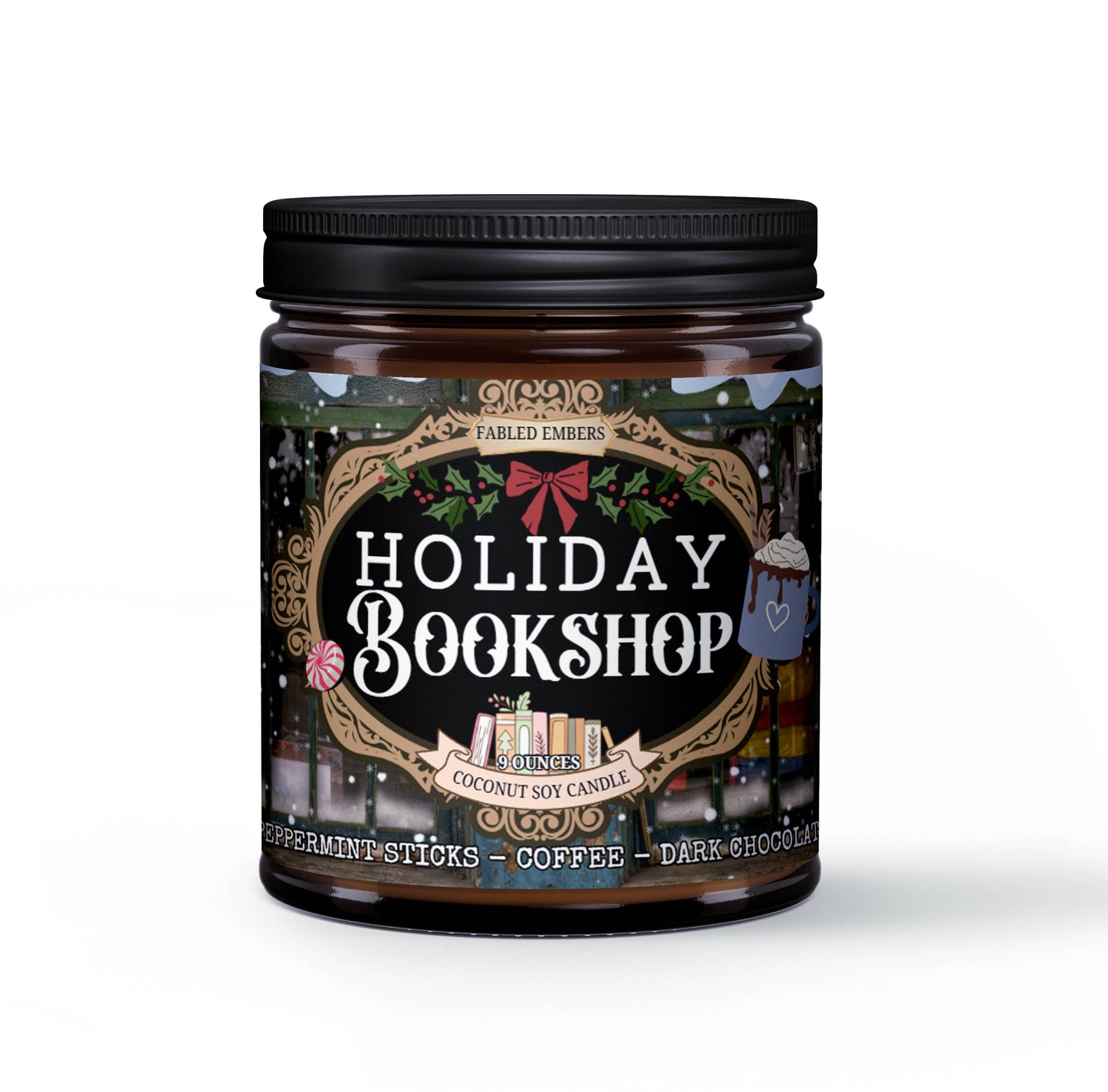 HOLIDAY BOOKSHOP | Peppermint + Mocha | Candle