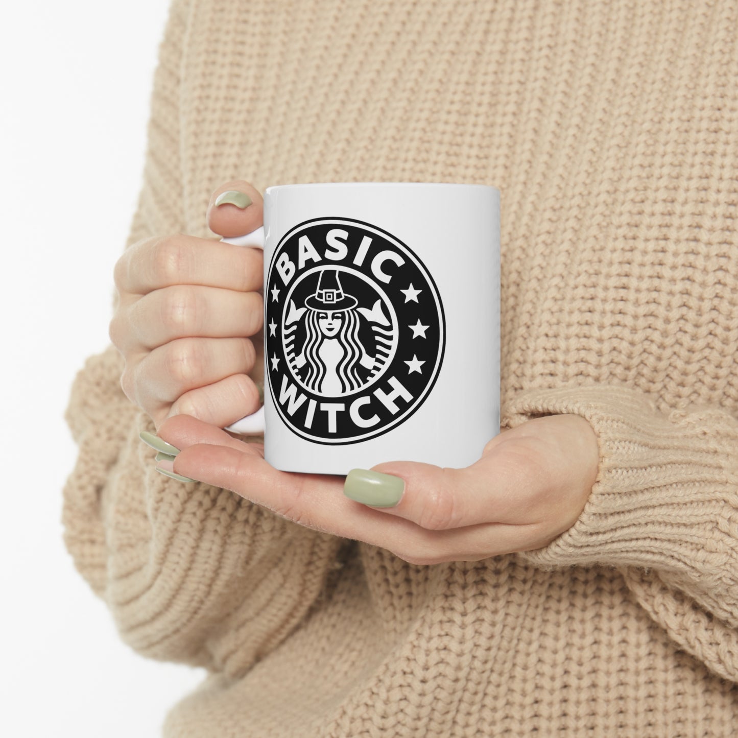 โ "Basic Witch" Starbucks-Style Ceramic Coffee Mug โ