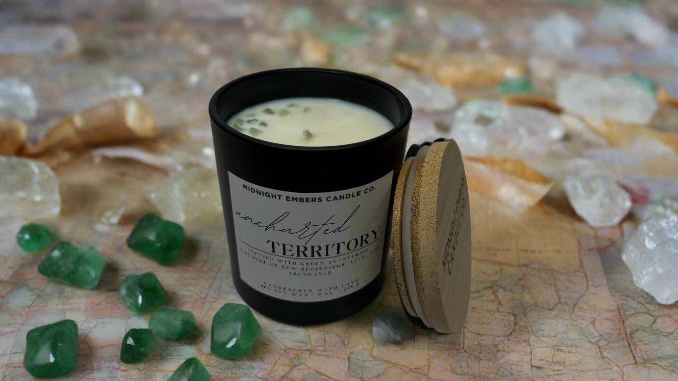 Uncharted Territory Crystal Candle | Hand Poured | Soy Wax