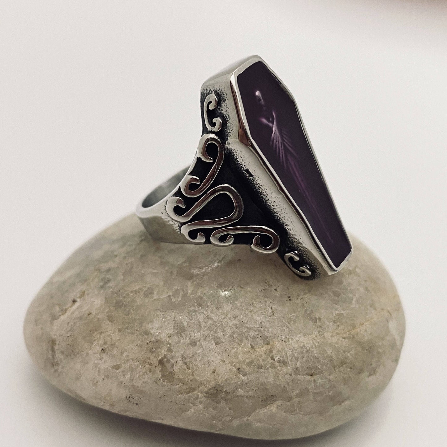 Skull Series Zombie Coffin Stainless Steel Ring Gift