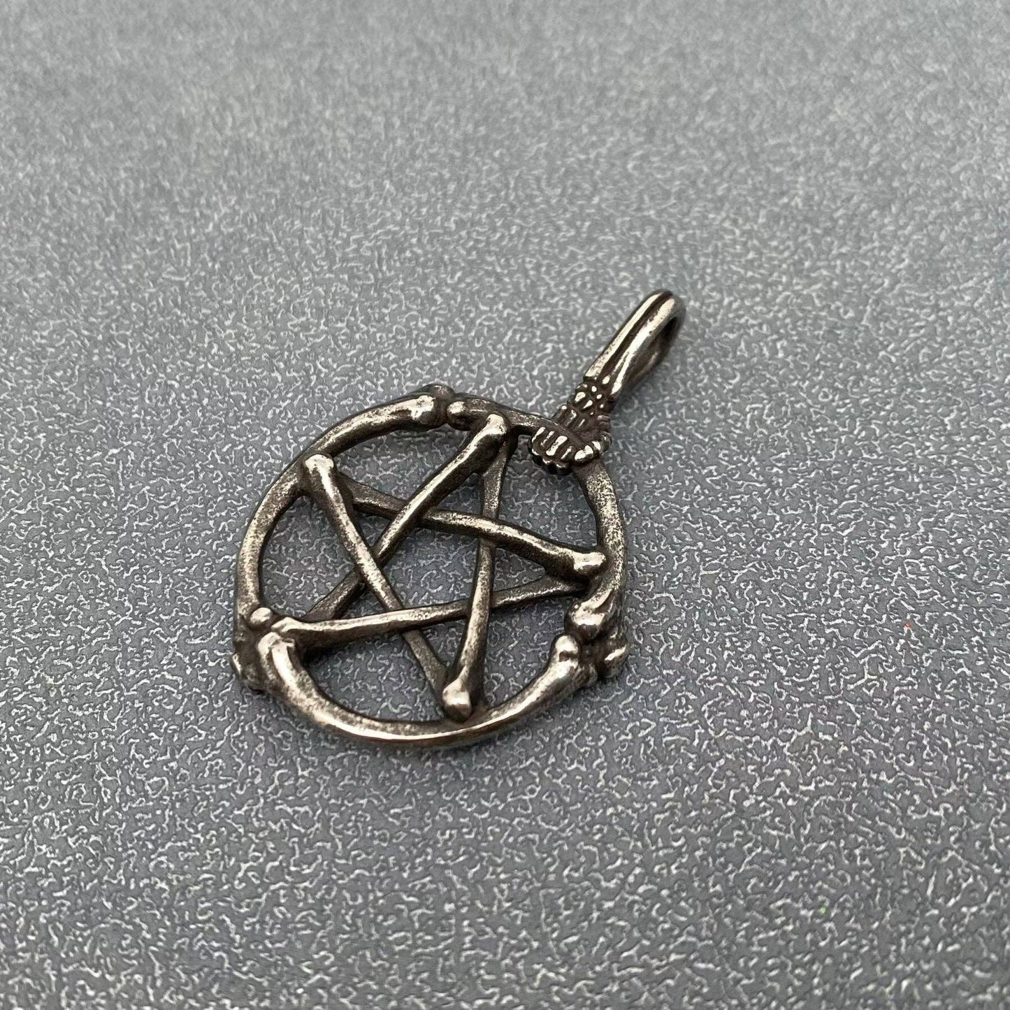 Blackening Stainless Steel Skull Pentagram Pendant - MJ/MNP