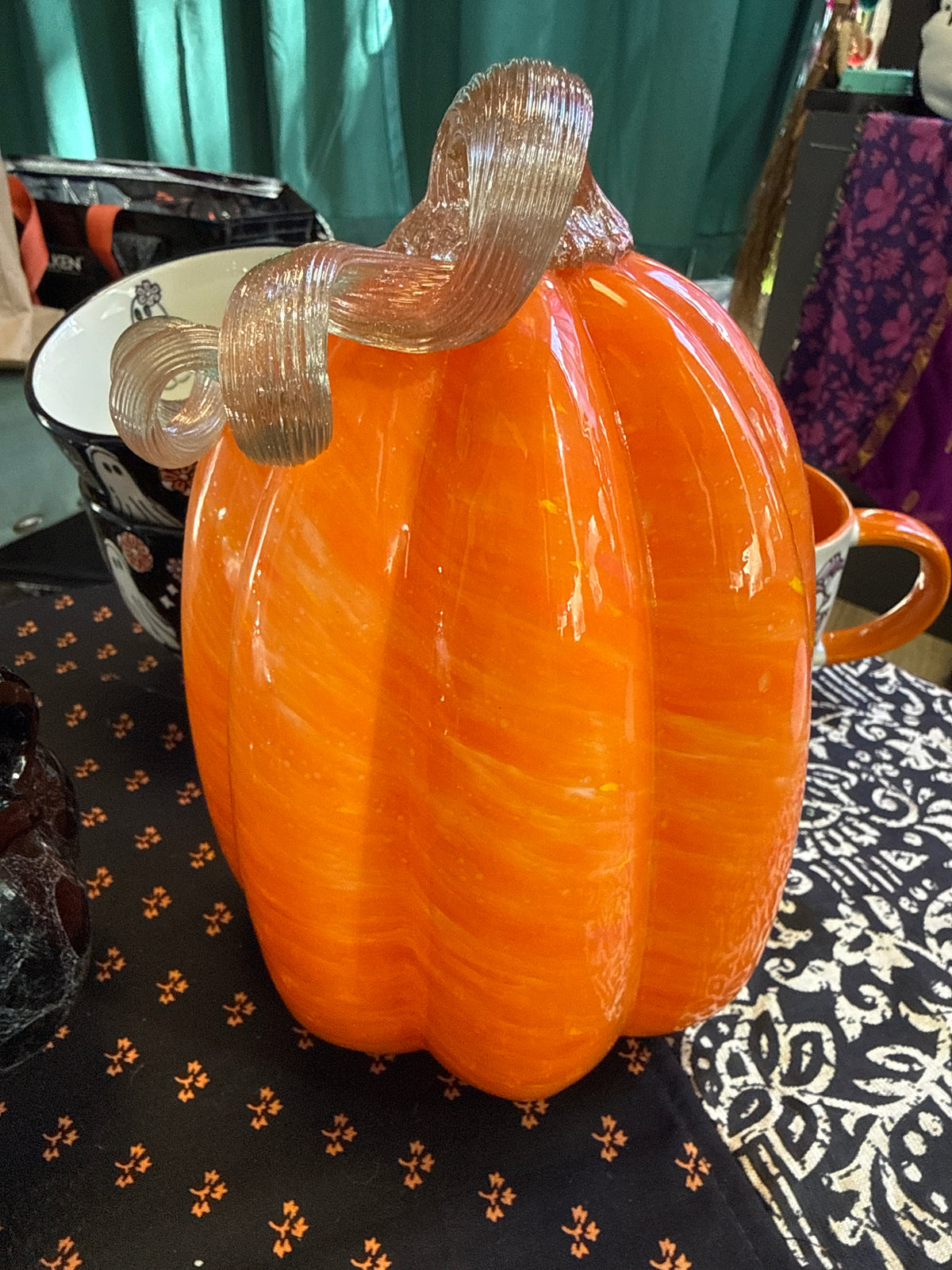 Hand Blown Glass Pumpkin - Cozy Coven