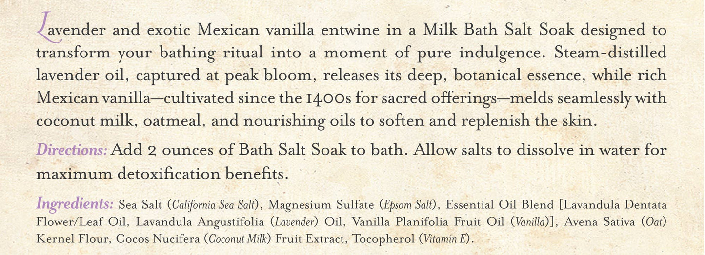 Lavender & Mexican Vanilla Bath Salt Soak