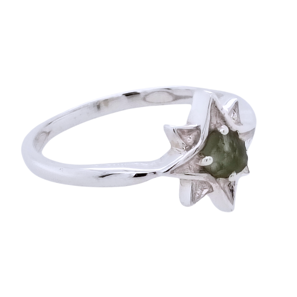 Moldavite North Star Ring - Cozy Coven