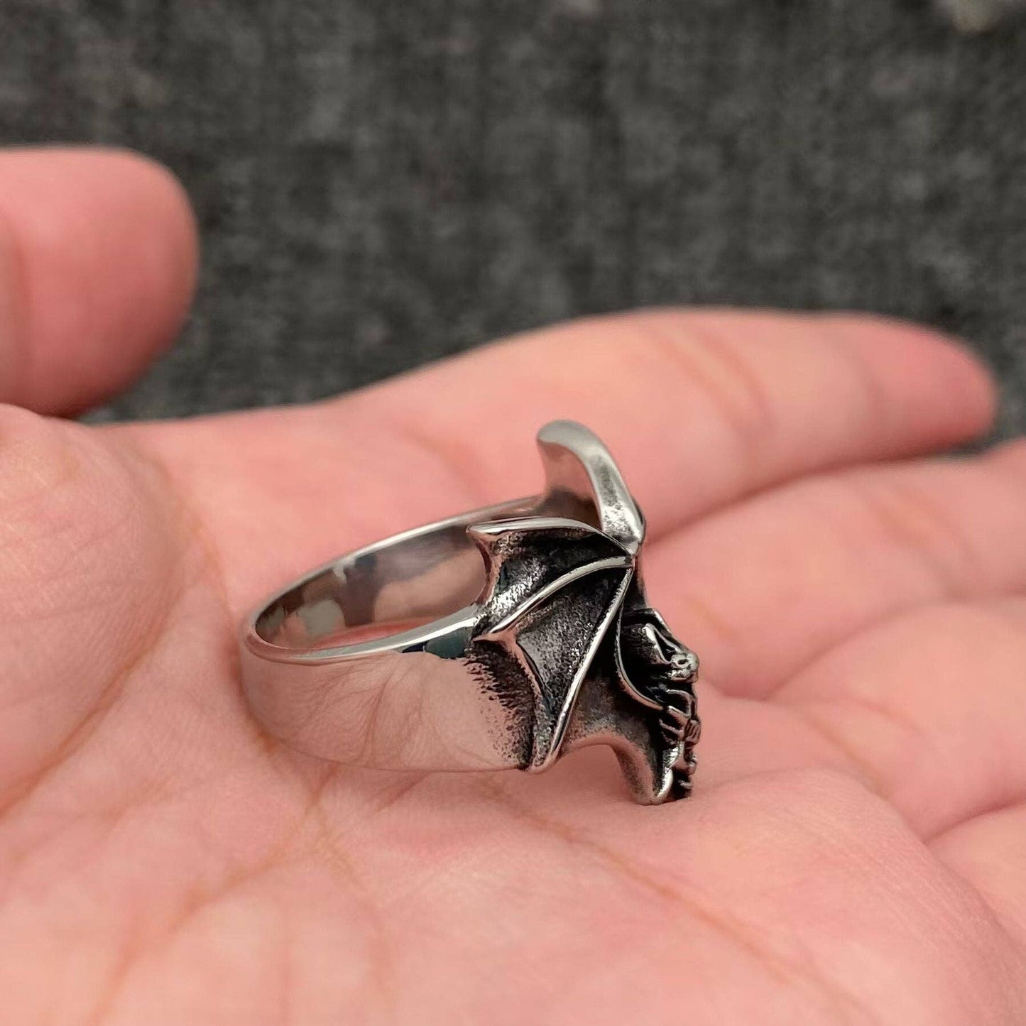 Bat Ring Stainless Steel - Cozy Coven