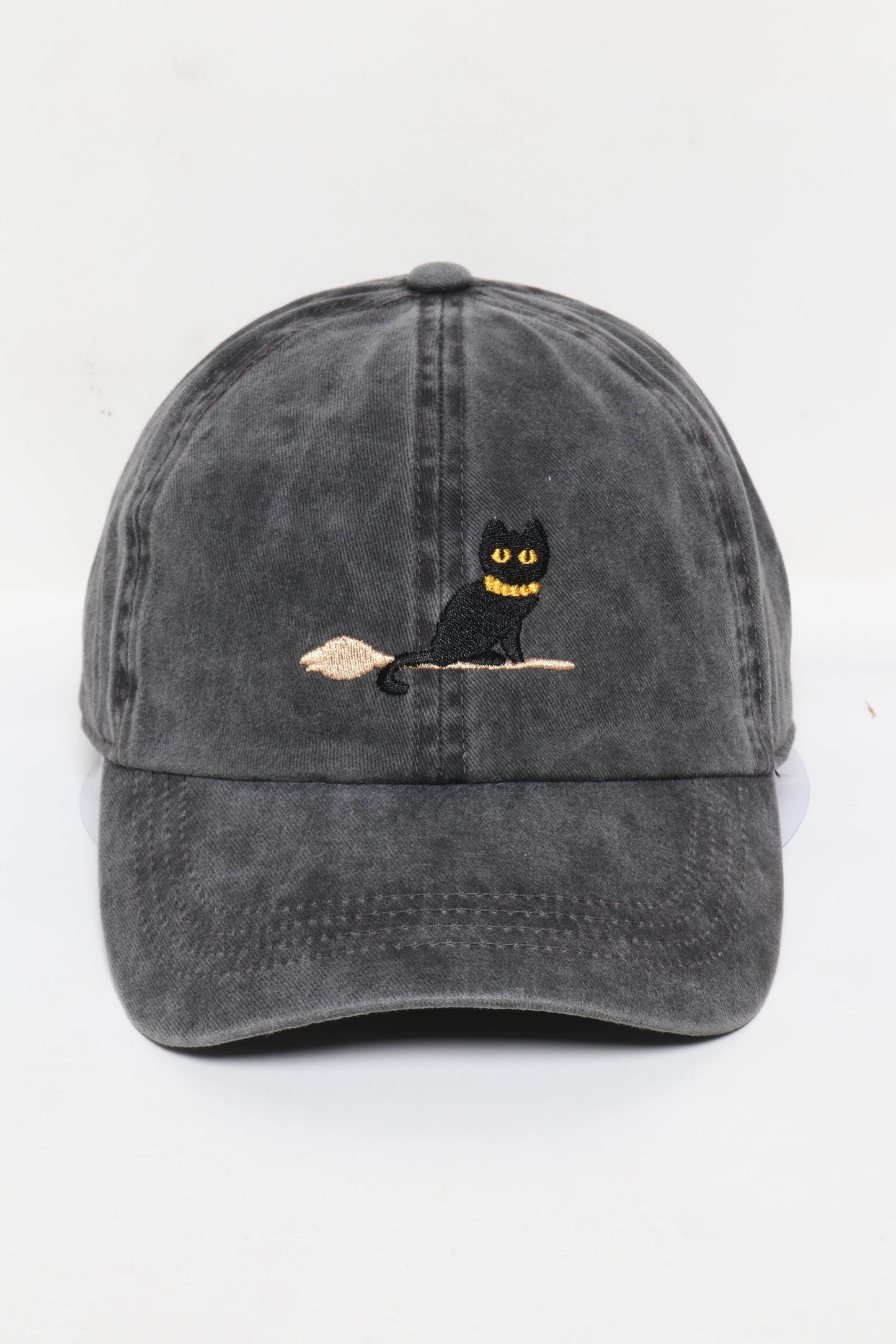 Halloween Black Cat Embroidery Cotton Baseball Cap