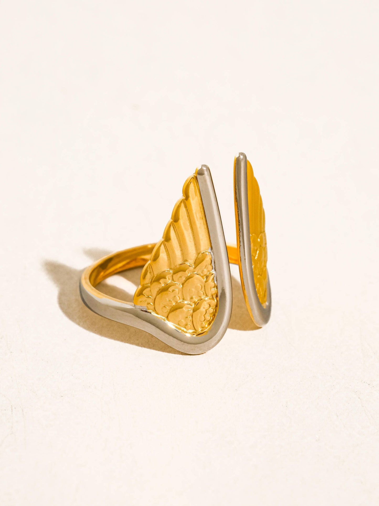 Silvane 18K Gold Non-Tarnish Angel Wing Ring - Cozy Coven