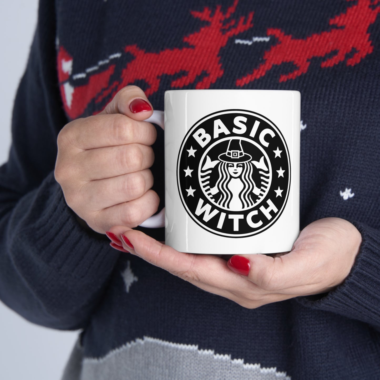 โ "Basic Witch" Starbucks-Style Ceramic Coffee Mug โ