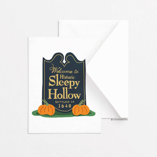 Sleepy Hollow Welcome Sign Greeting Card