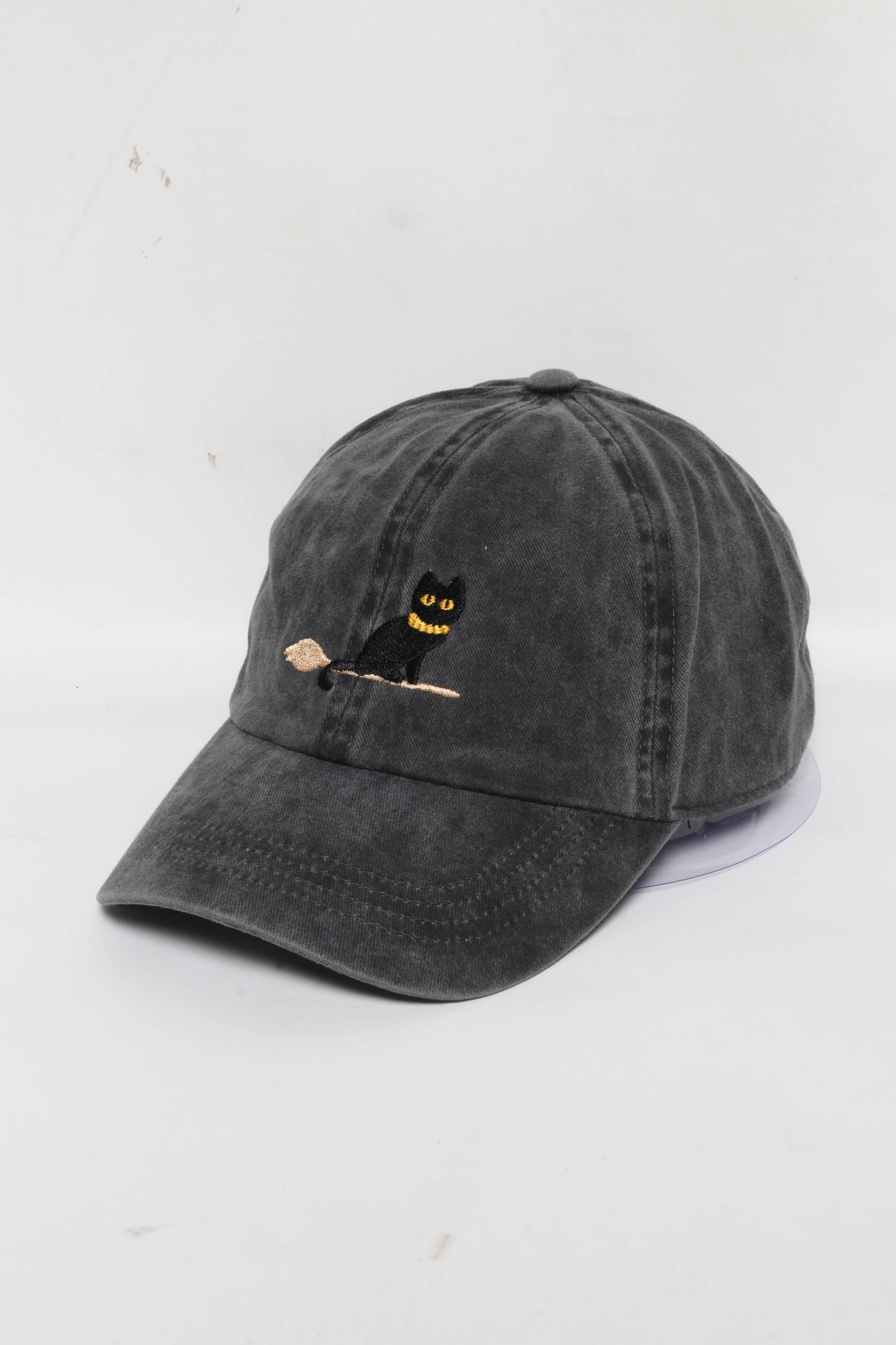Halloween Black Cat Embroidery Cotton Baseball Cap