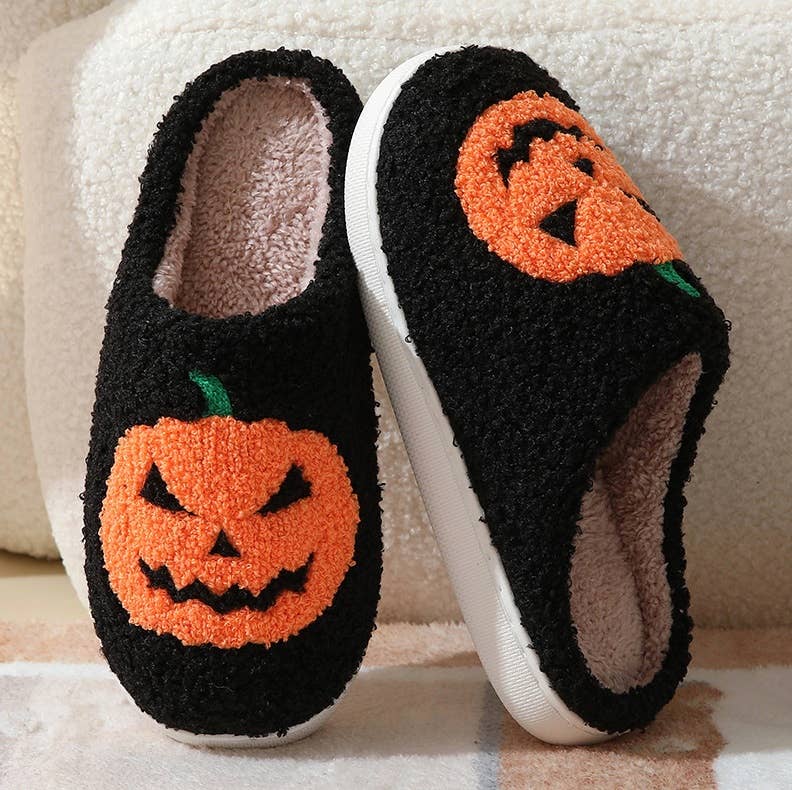 Halloween Jack O' Lantern Slippers