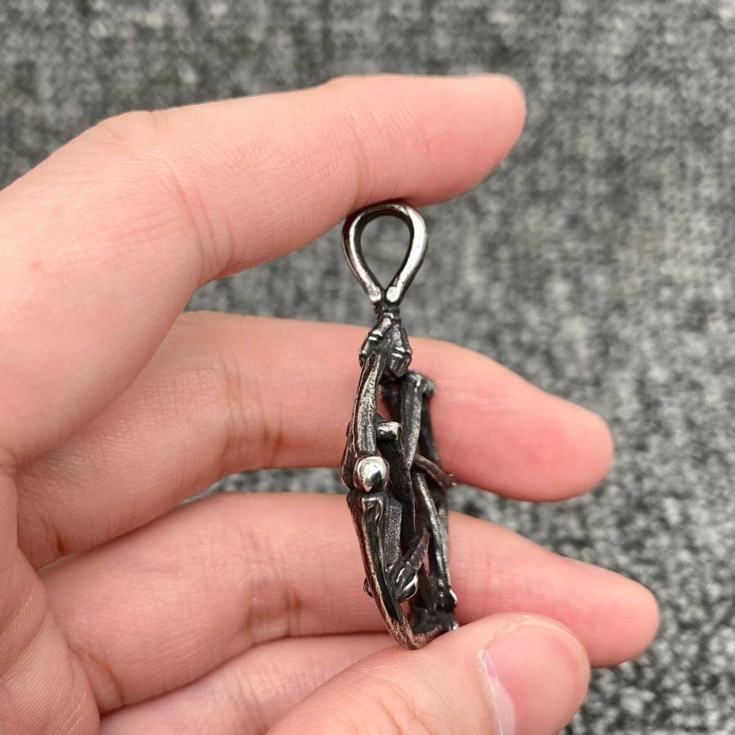 Blackening Stainless Steel Skull Pentagram Pendant - MJ/MNP