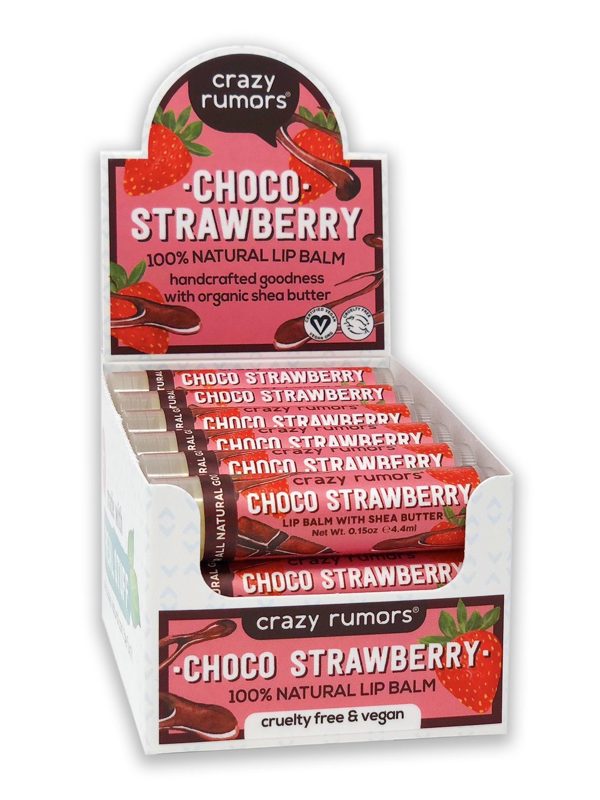 All Natural, Vegan Choco Strawberry Lip Balm