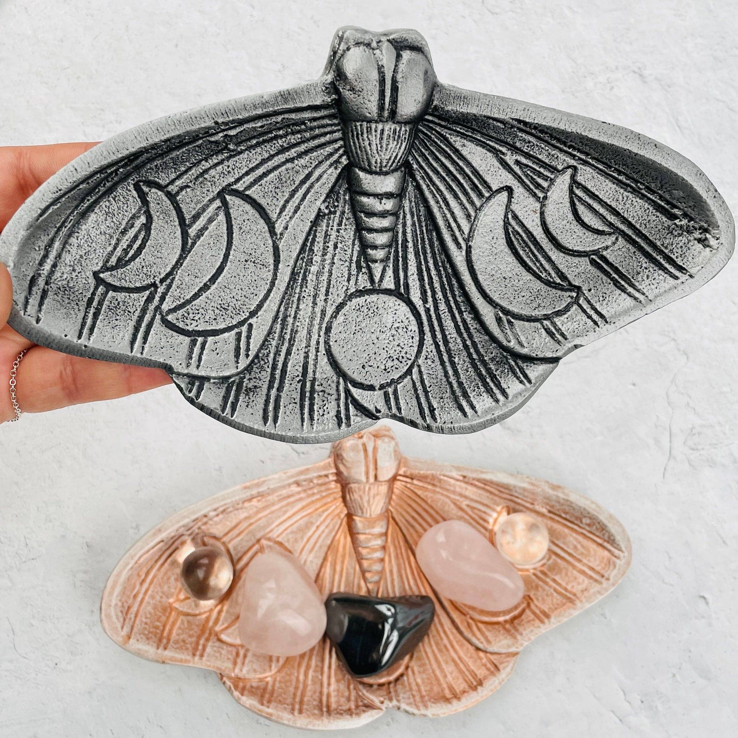 Moth Jewelry Holder Tray - Moon Phase Design