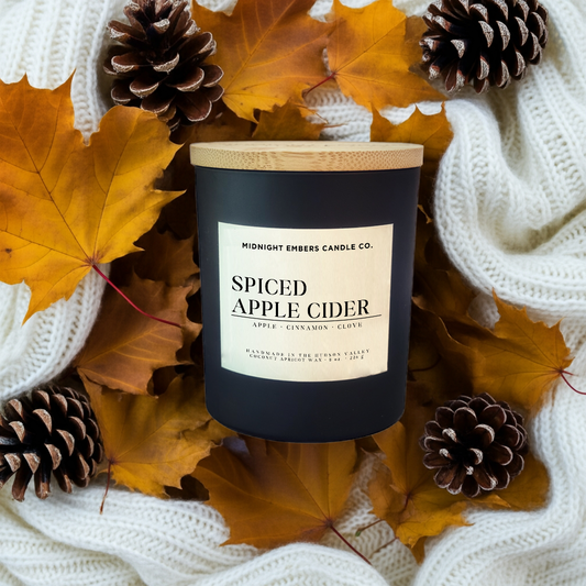 Spiced Apple Cider 8 oz. Candle | Hand Poured Bamboo Li
