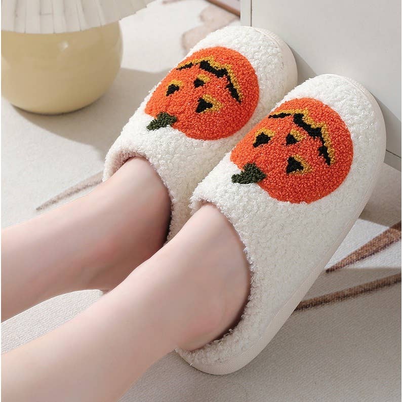 Halloween Jack O' Lantern Slippers