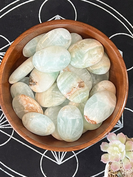 Caribbean Calcite Palm Stone - Cozy Coven