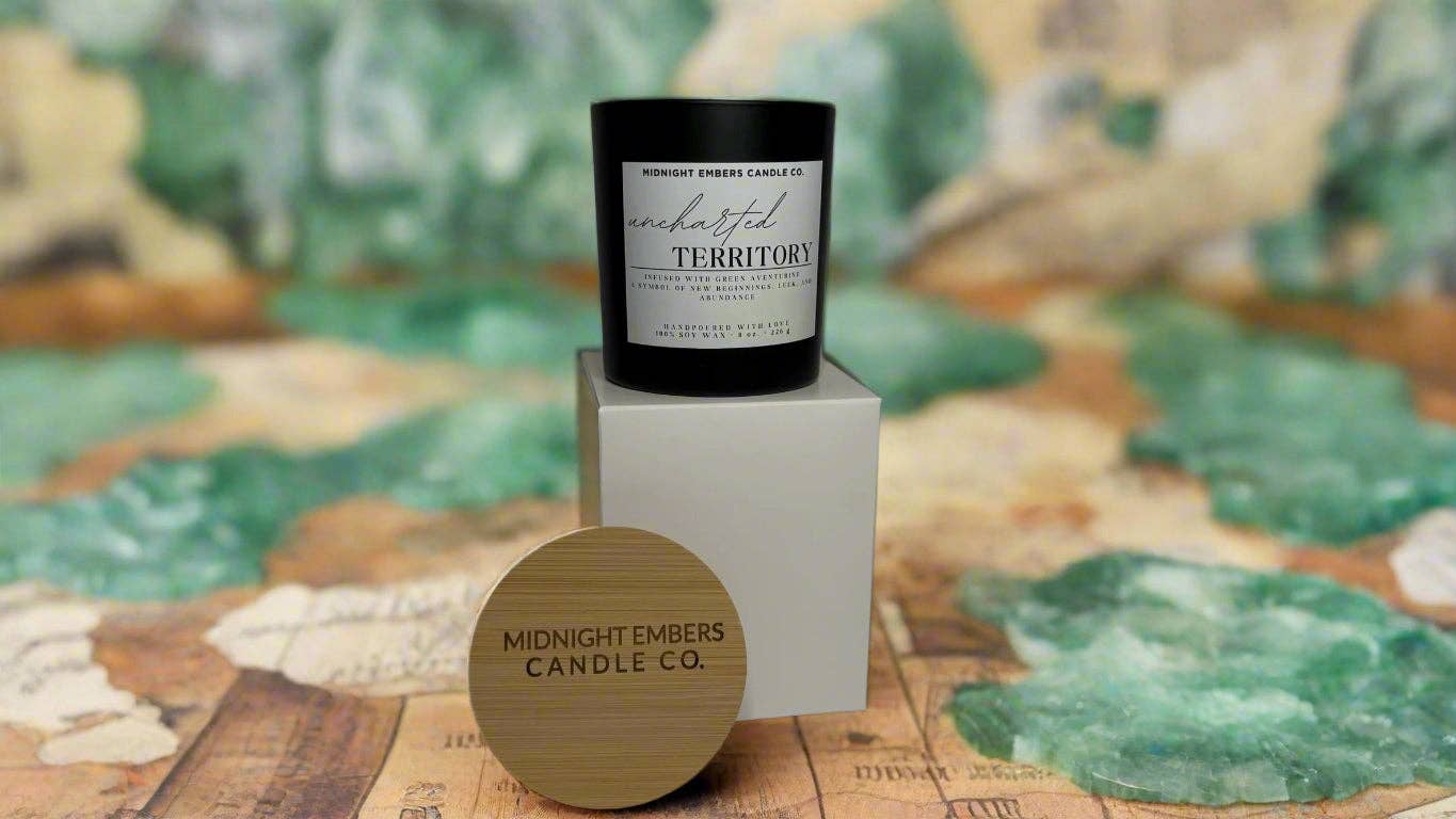 Uncharted Territory Crystal Candle | Hand Poured | Soy Wax