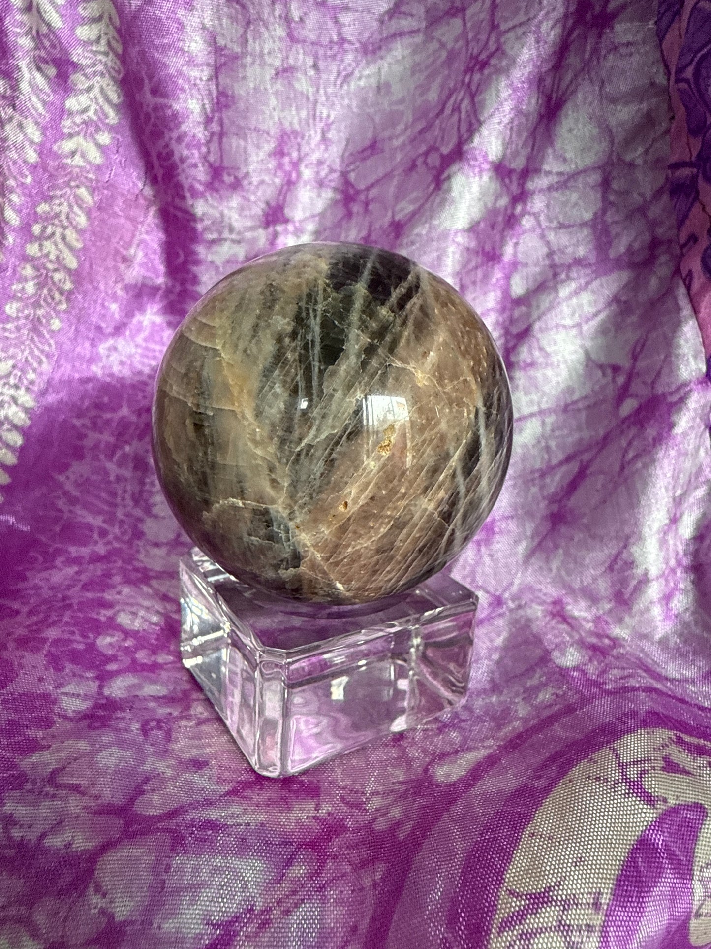 Black Moonstone Sphere - Cozy Coven
