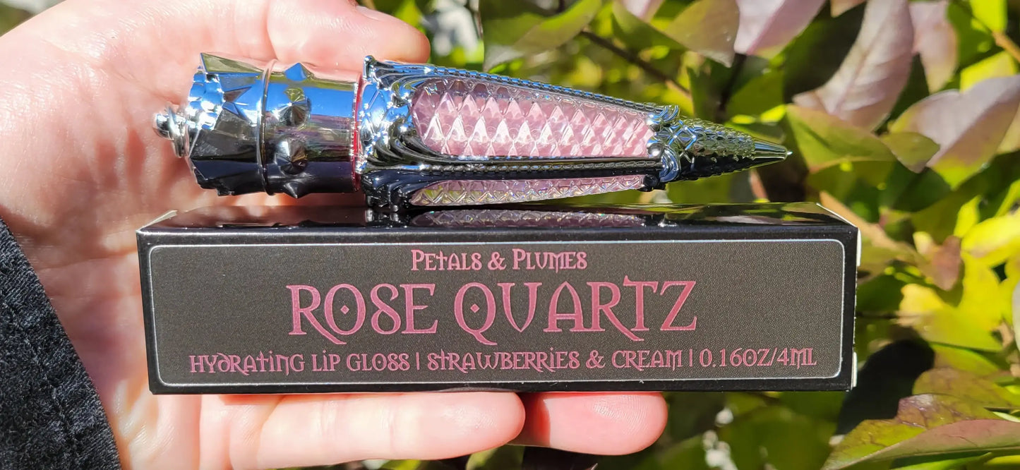 Rose Quartz Lip Gloss | strawberries & cream | baby pink |