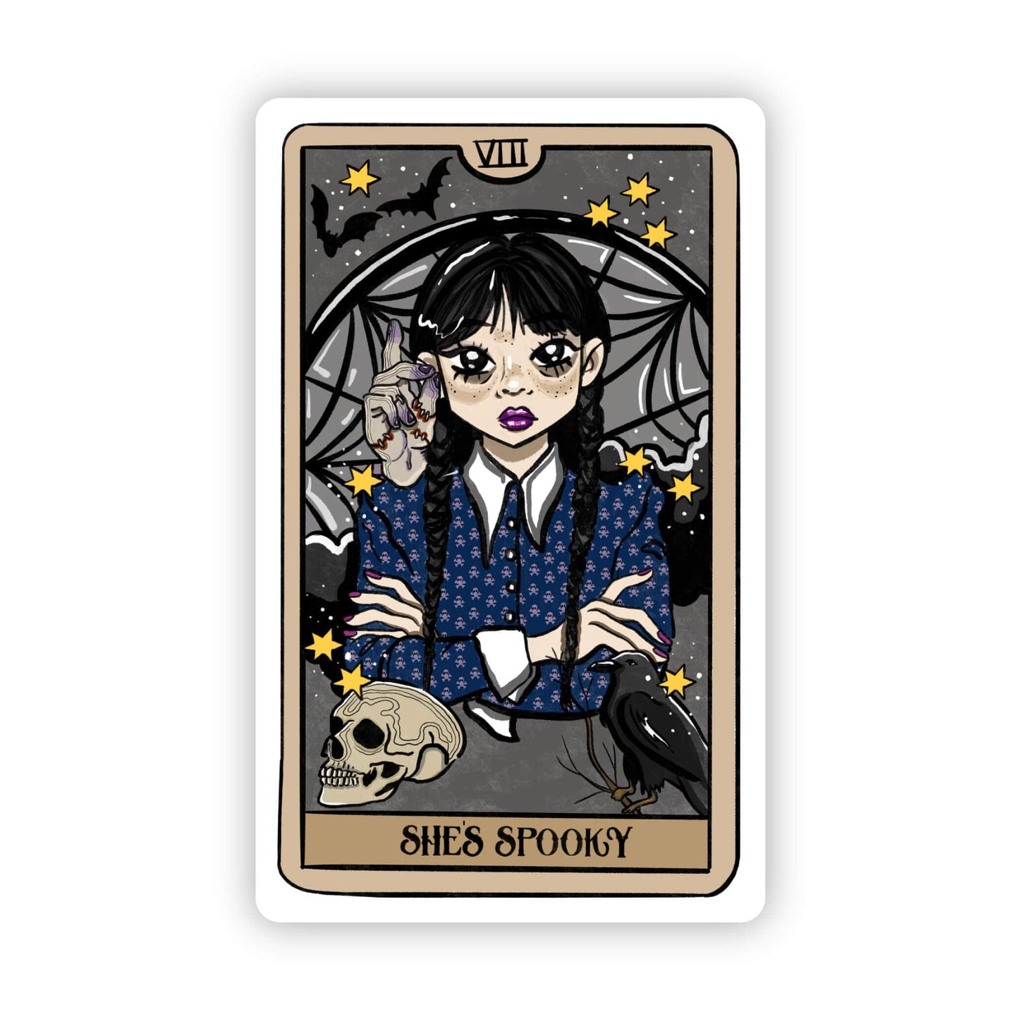 She's Spooky Tarot Card Sticker - Cozy Coven