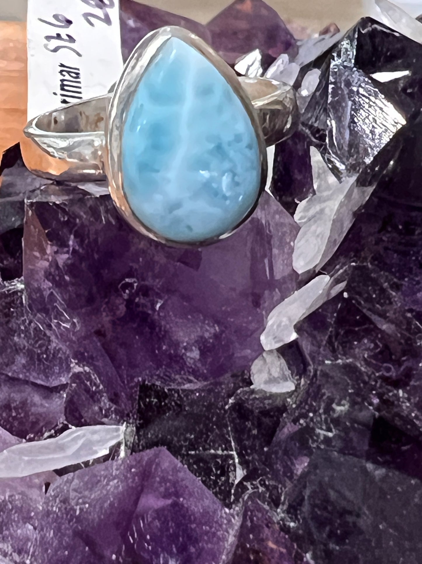 Genuine Larimar Sterling Silver Ring