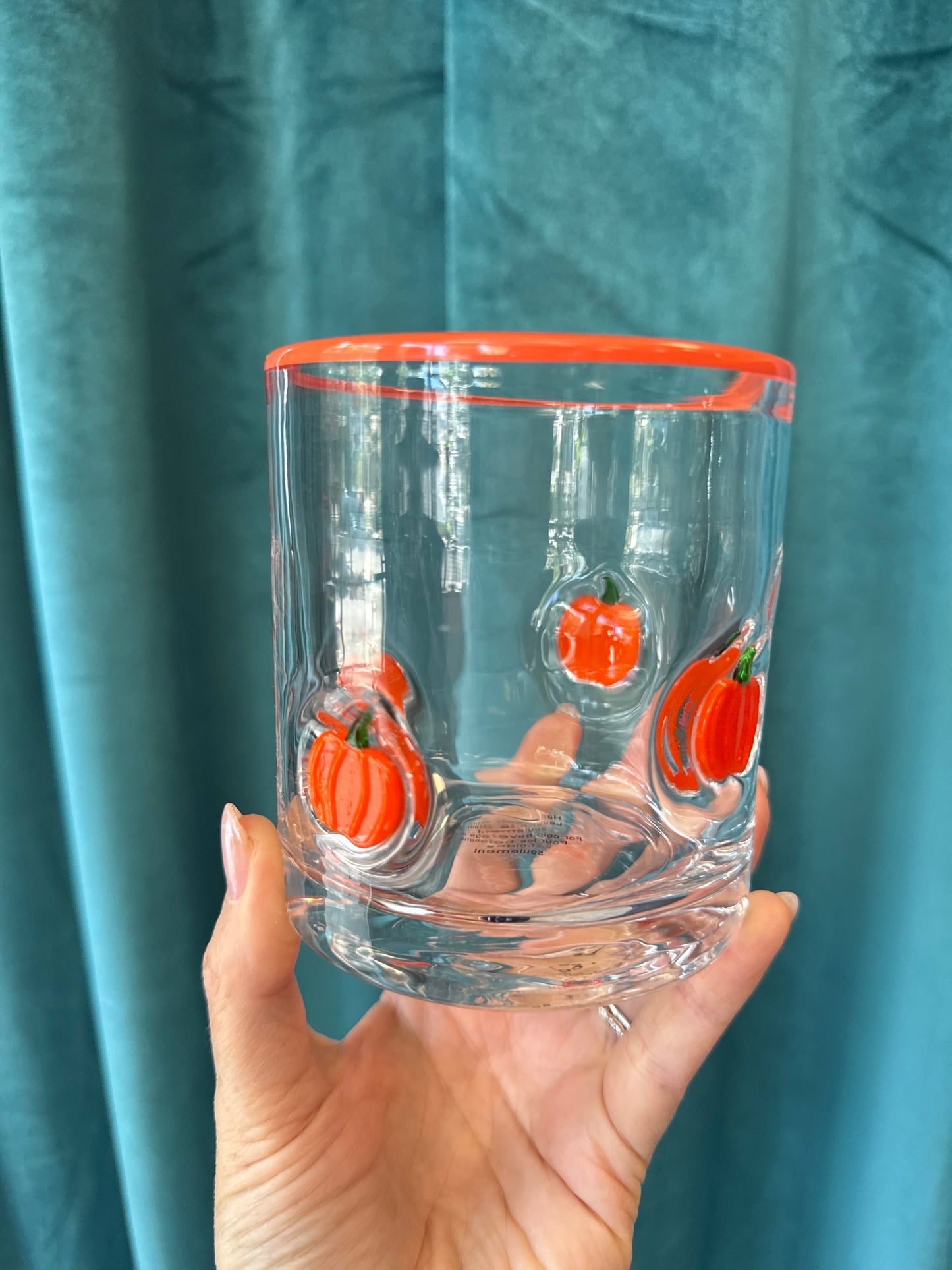 Handblown Pumpkin 🎃 Juice Glass