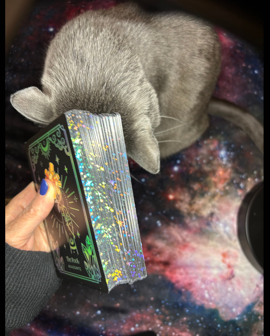 Crystalstruck Tarot Silver Holographic Limited Edition 78 card deck- By Moonstruck Crystals Art by Kara Pavlik