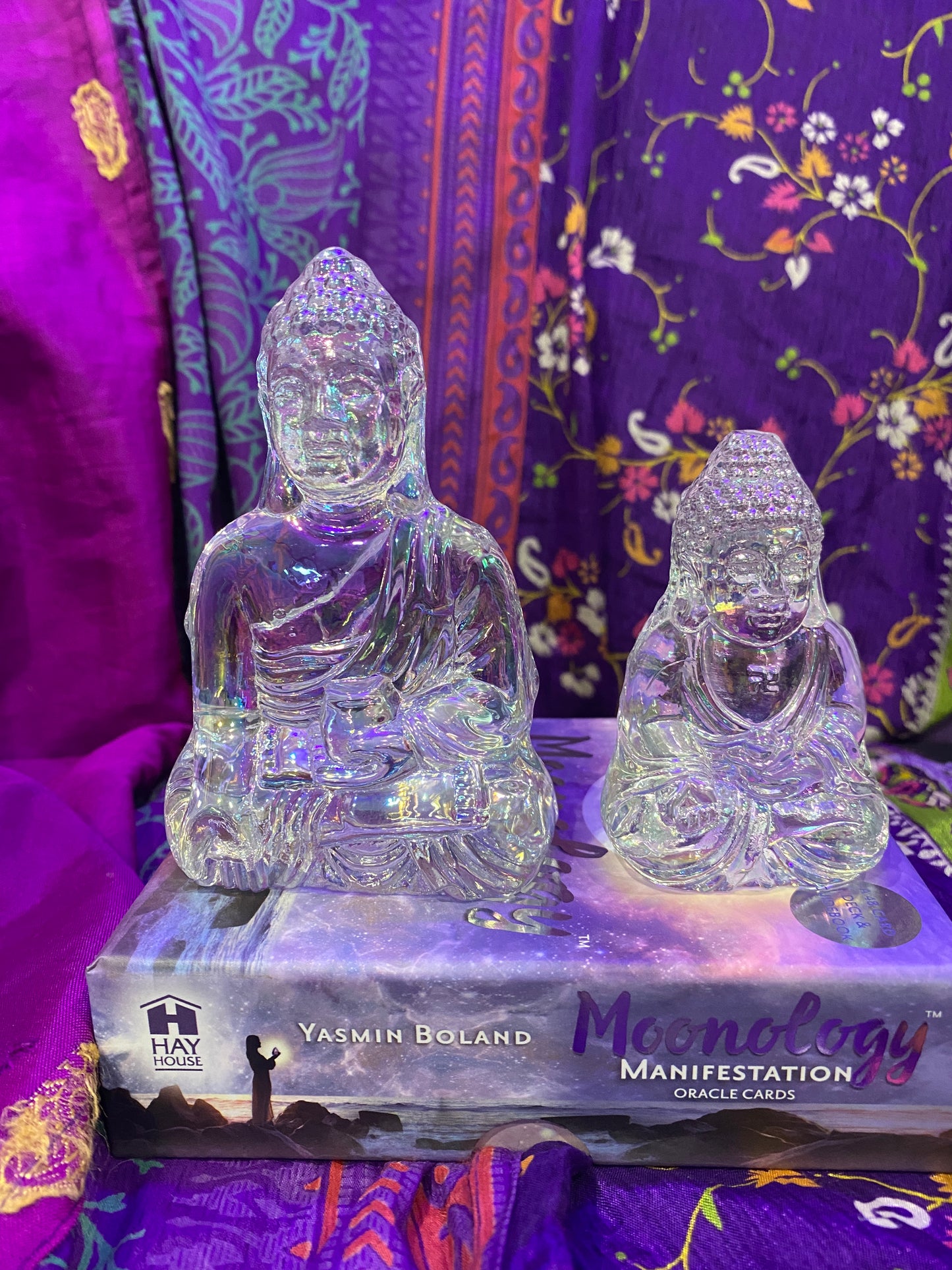 Clear Quartz Aura Sitting Buddha