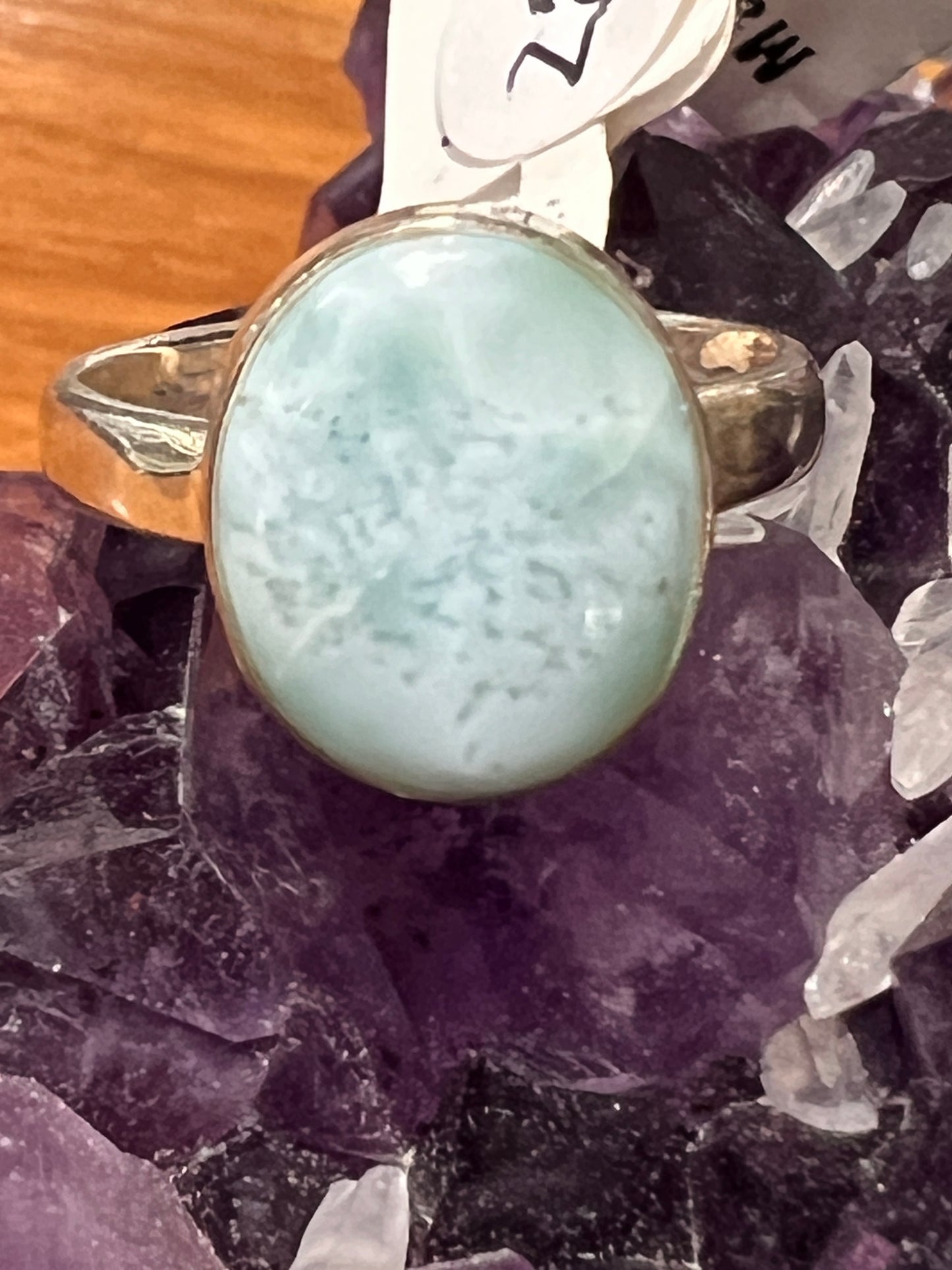 Genuine Larimar Sterling Silver Ring
