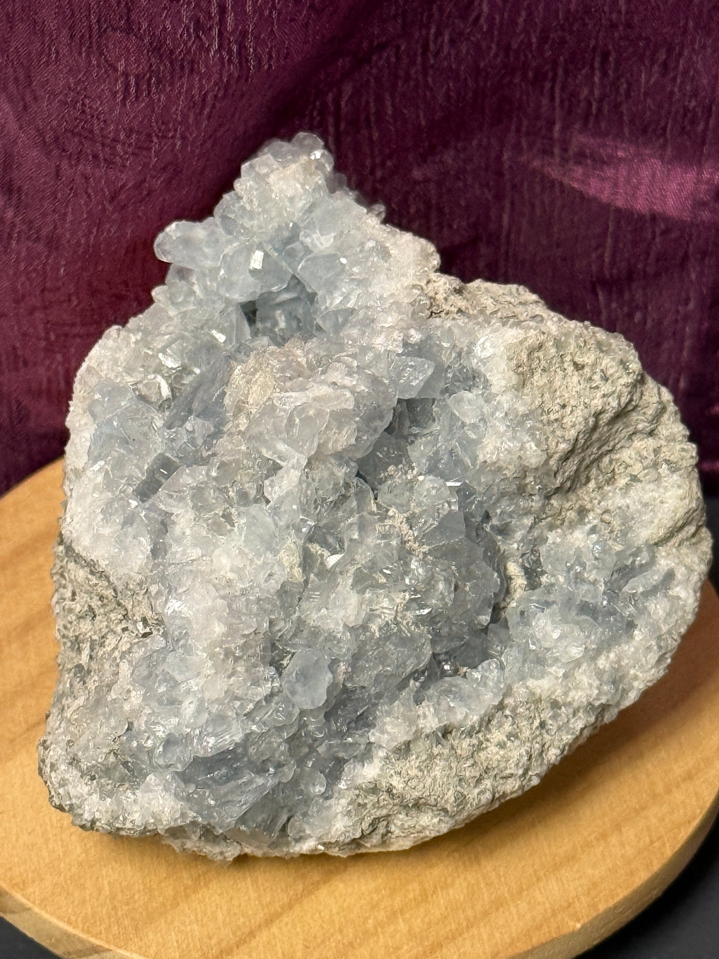 Blue Celestite Cluster - Cozy Coven