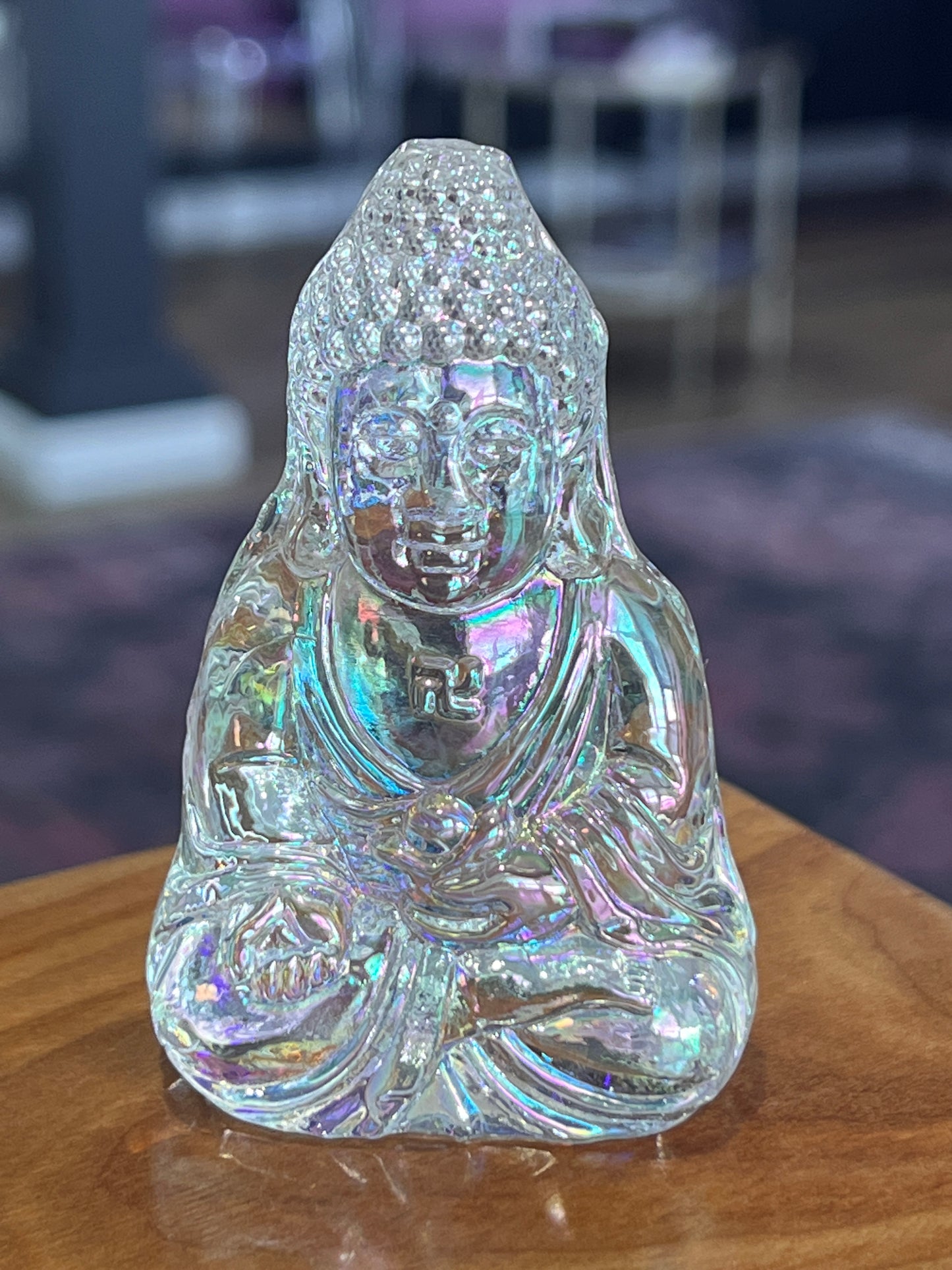 Clear Quartz Aura Sitting Buddha
