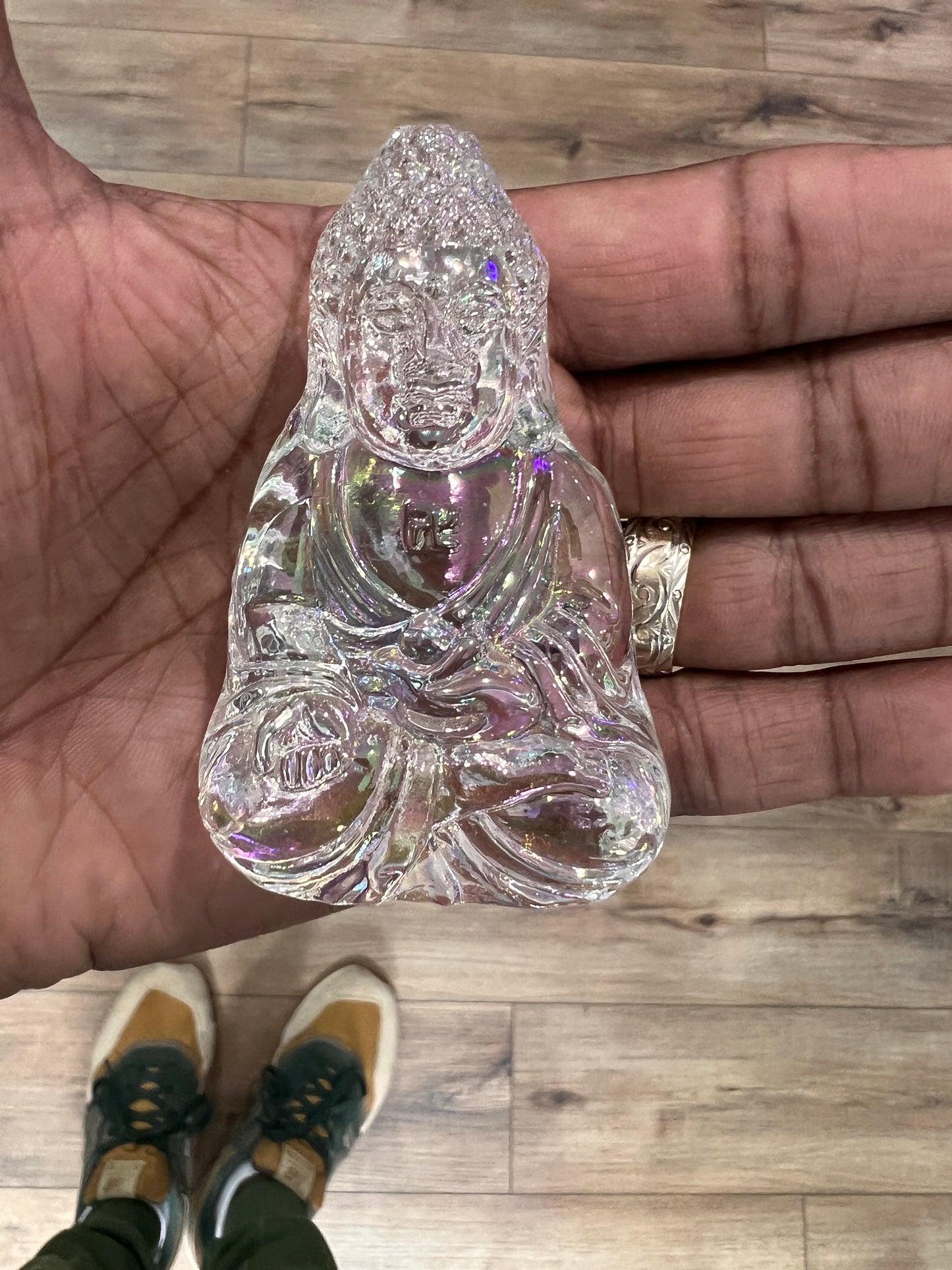 Clear Quartz Aura Sitting Buddha