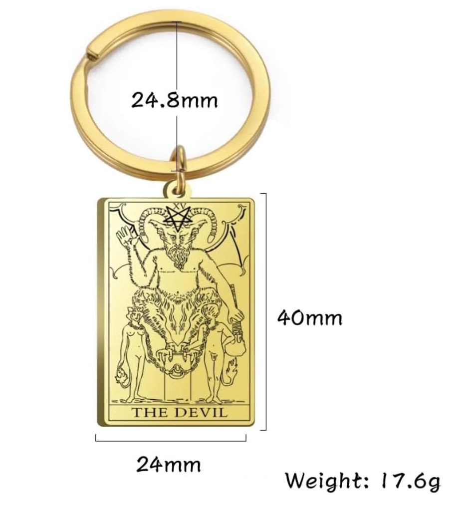 Major Arcana Tarot Keyrings - Stainless Steel Keyring for Men and Women