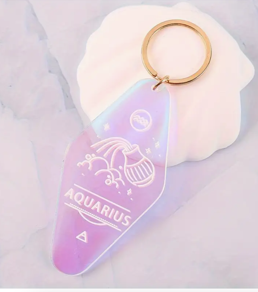 Holographic Astrology Motel Keychains Horoscope Bag Charms