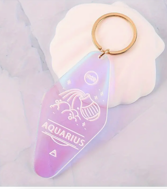 Holographic Astrology Motel Keychains Horoscope Bag Charms