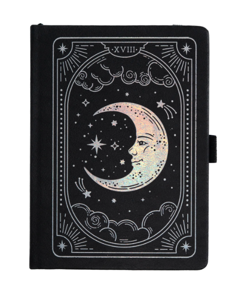 Lunar Veil Dot Grid Notebook A5 Black Paper| Archer & Olive Halloween 2025