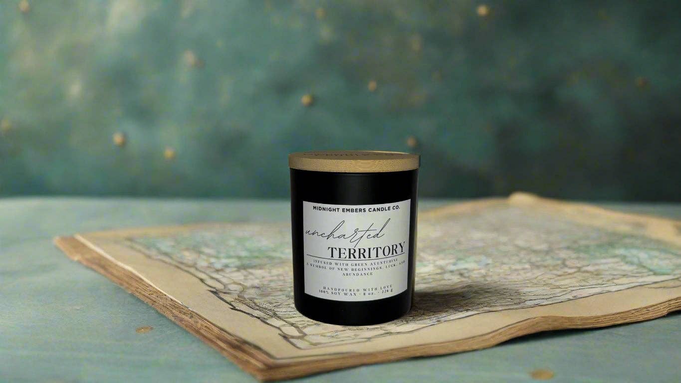 Uncharted Territory Crystal Candle | Hand Poured | Soy Wax