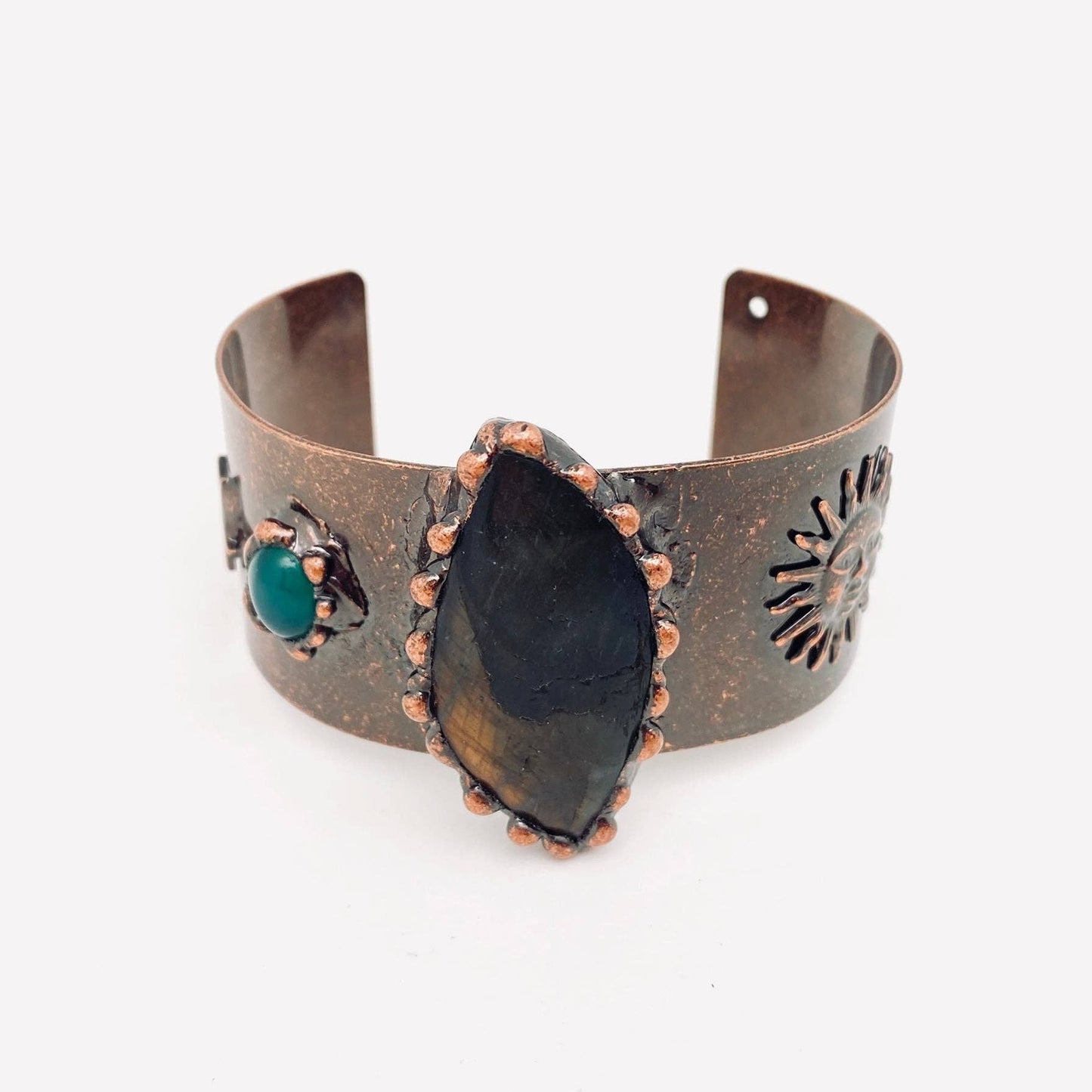 Sun & Star Charm Cuff Bangle Bracelet