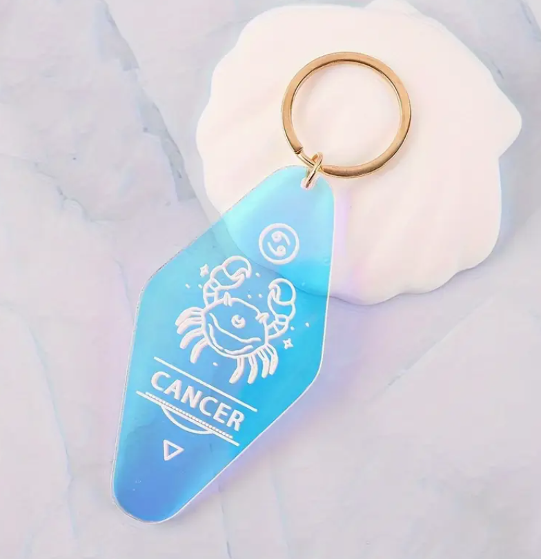 Holographic Astrology Motel Keychains Horoscope Bag Charms