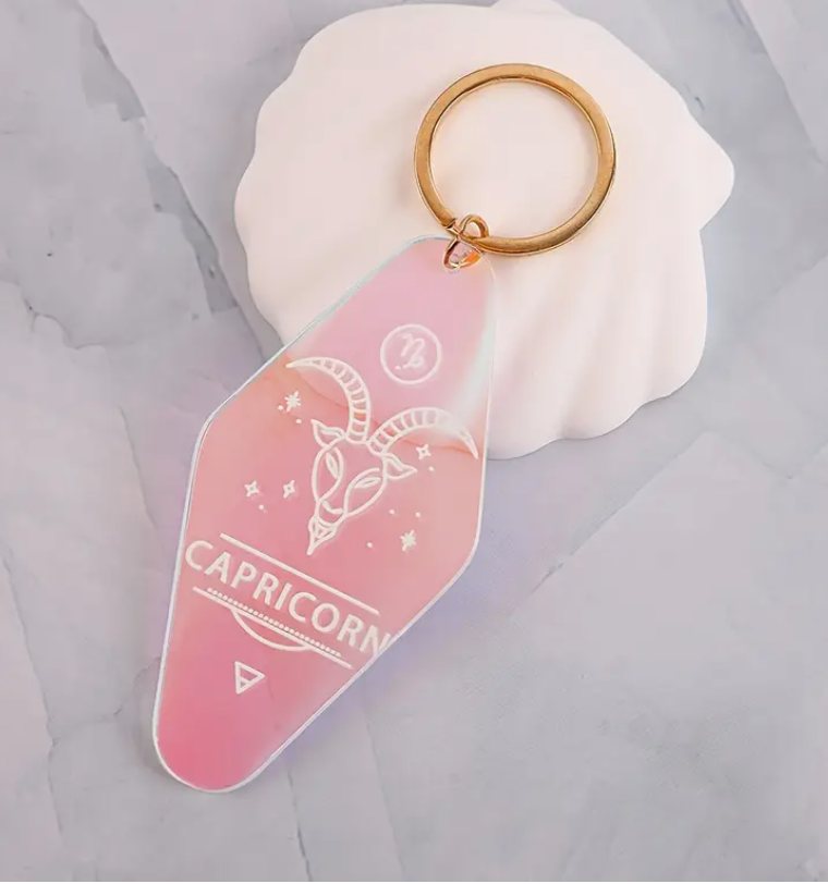 Holographic Astrology Motel Keychains Horoscope Bag Charms