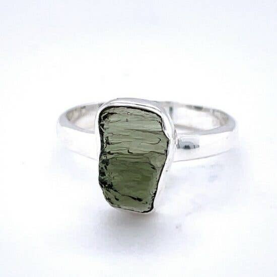 Moldavite Rare Ring