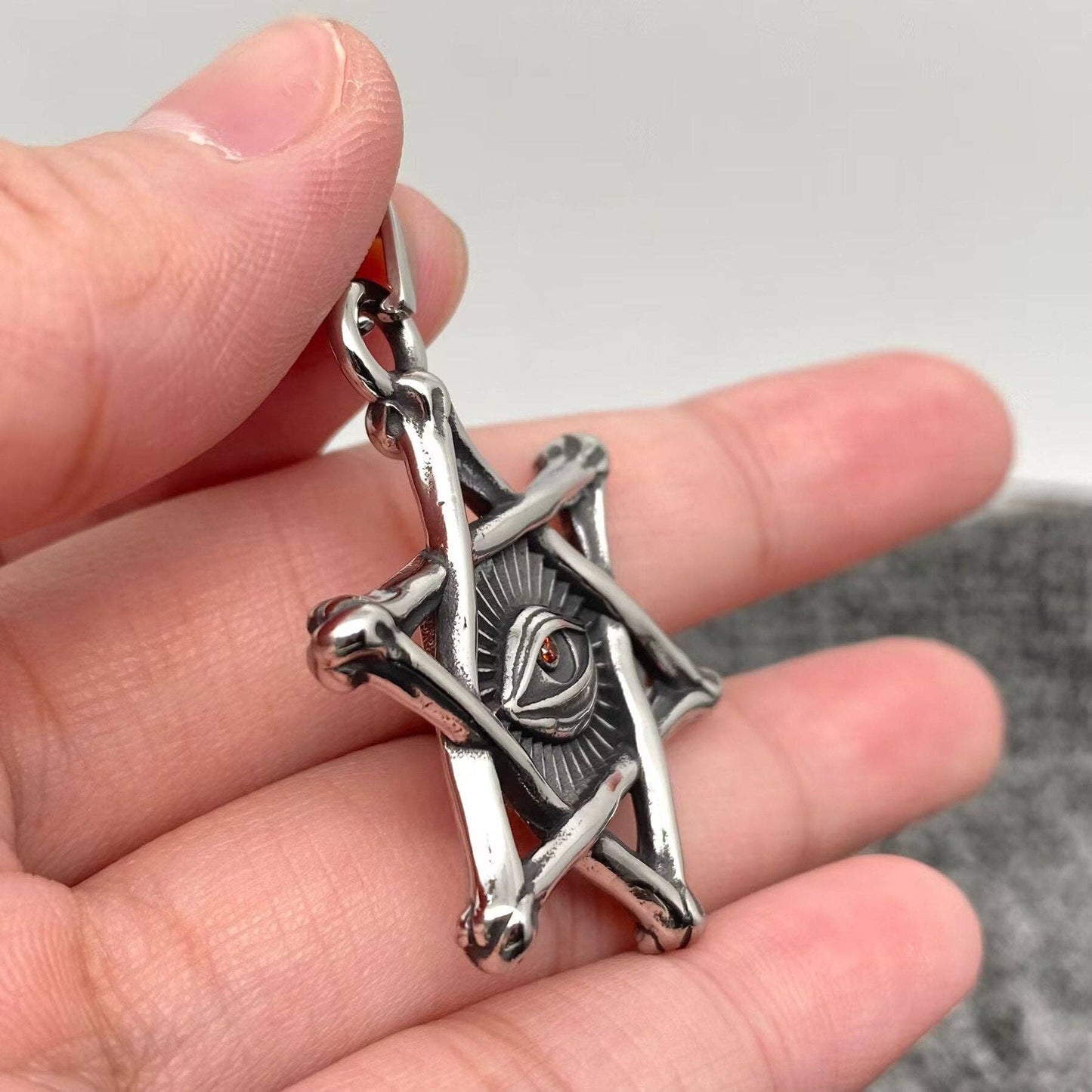 Evil Eye Hexagram Stainless Steel Charm Pendant - MJ/MNP