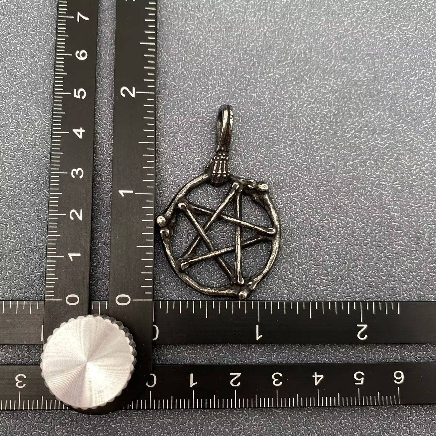 Blackening Stainless Steel Skull Pentagram Pendant - MJ/MNP