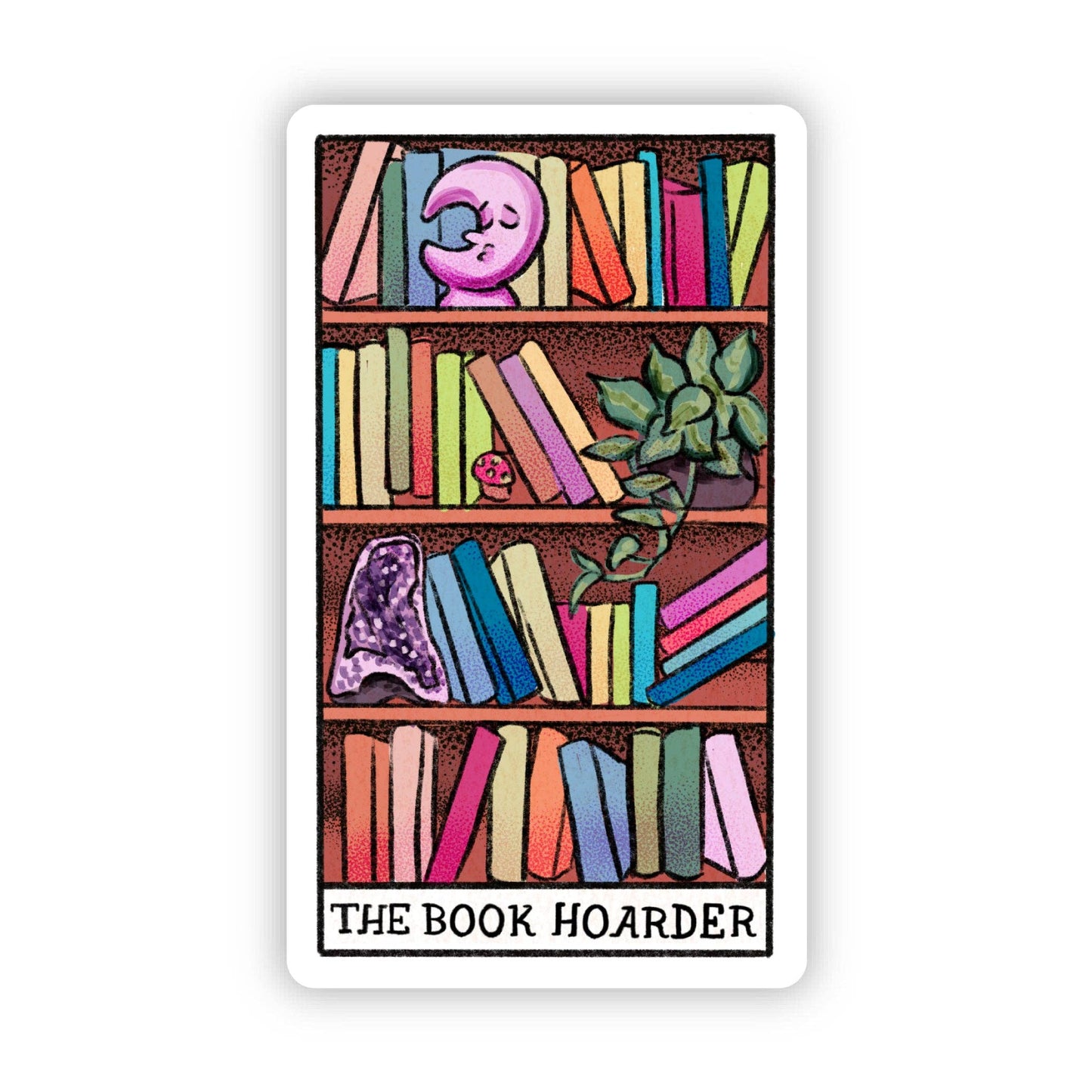 "The Book Hoarder" Book Tarot Card Sticker - Cozy Coven