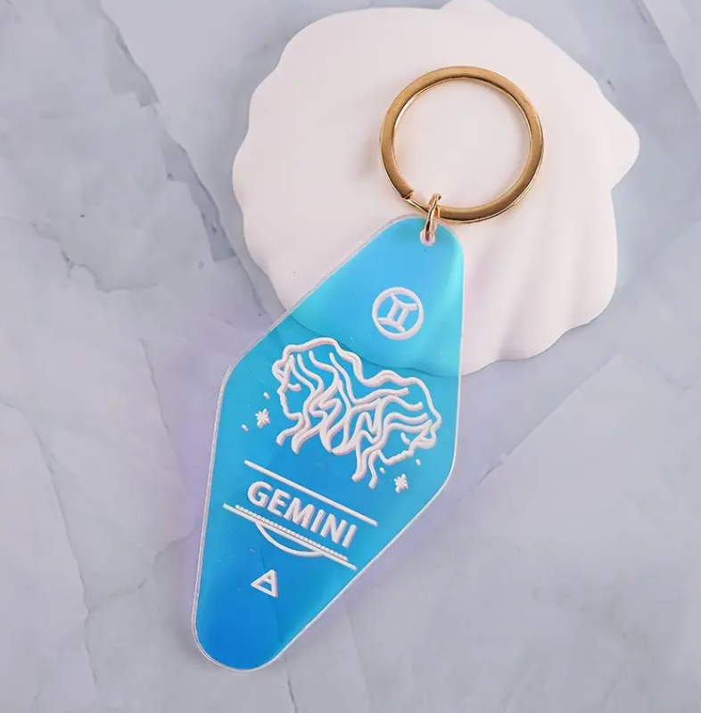 Holographic Astrology Motel Keychains Horoscope Bag Charms