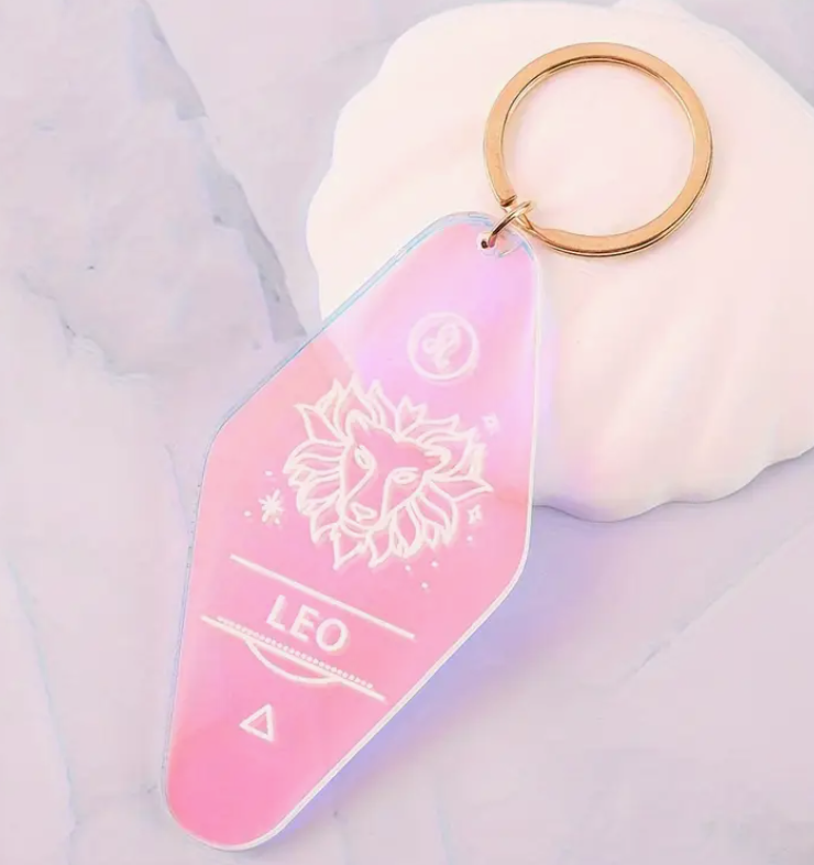Holographic Astrology Motel Keychains Horoscope Bag Charms