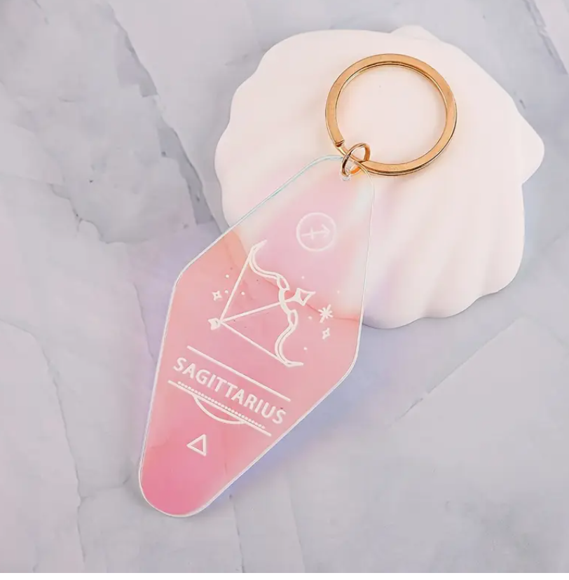Holographic Astrology Motel Keychains Horoscope Bag Charms